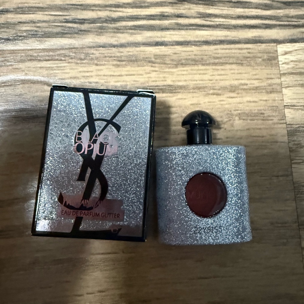 Yves Saint Laurent Silver Glitter Black Opium Mini Perfume 0.25 oz
